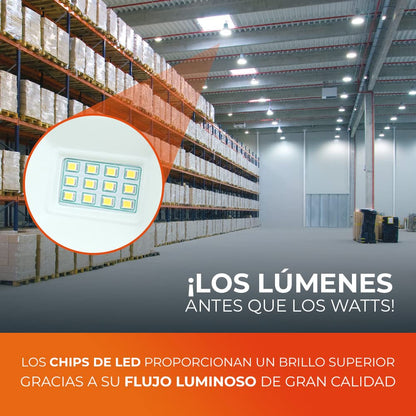 Tecnolite Foco LED 50 W LED-50W-E27/65, Base E27, Luz de Día 6500 K, 4500 lm, Blanco