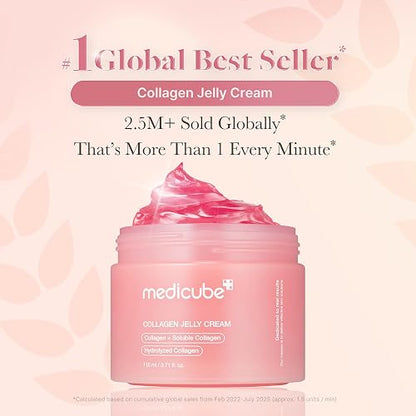 Medicube Crema de Gelatina de Colágeno- Niacinamida y Colágeno Hidrolizado Liofilizado - Aumenta La Hidratación de La Barrera de La Piel y Da Brillo 24H y Aspecto Lifado - Sin Color Artificial, Cuidad