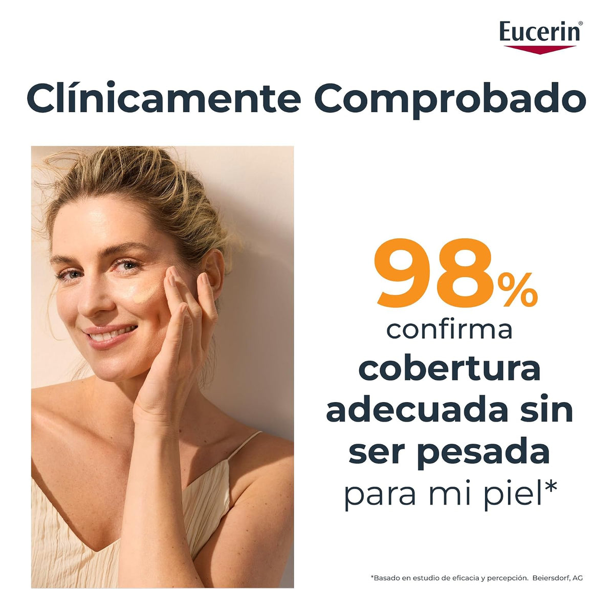 Eucerin Sun Face Hydro-Fluid FPS 50 + Tono Claro 50ml Protector Solar Facial con Color, textura ligera, suave y refrescante. Rápida absorción sin sensación grasosa o pegajosa.