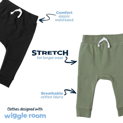 Gerber Paquete de 3 Pantalones Deportivos para niños pequeños Pantalones Deportivos para bebés niños