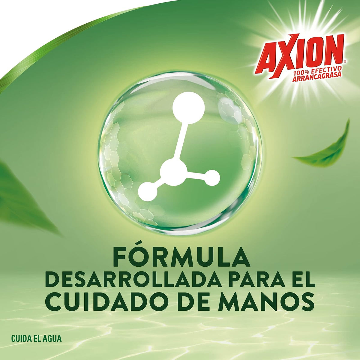 Axion Lavatrastes Líquido Cuidado de Manos Green Tea 2.8 Lt | Poderoso Arrancagrasa, Suave con tus Manos, Tu Aliado en el Cuidado de Manos con Colágeno, Suavidad que se Siente