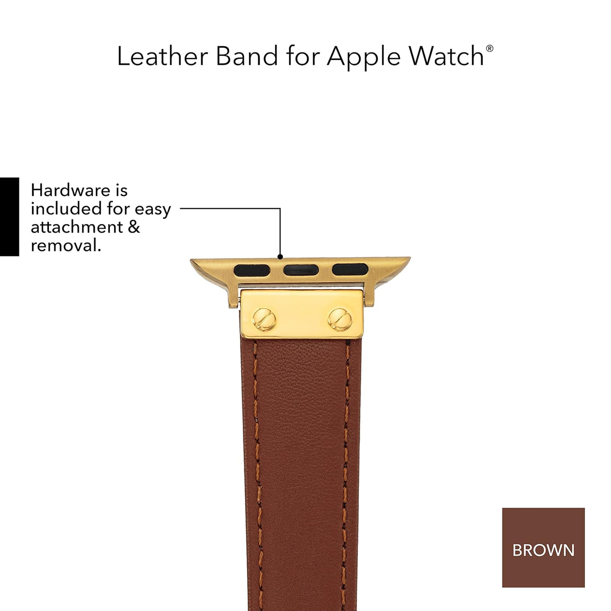 Anne Klein - Correa de piel para Apple Watch segura, ajustable, reemplazo de correa de Apple Watch, se adapta a la mayoría de muñecas