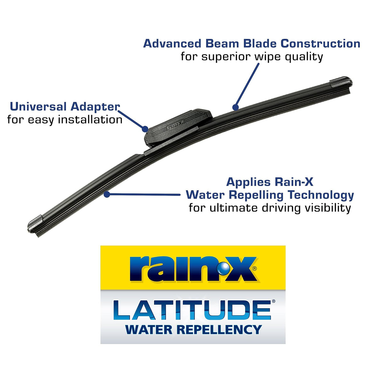 Rain-X Latitude Limpiaparabrisas Repelentes al Agua 810164, 24 + 18 in, Paquete de 2
