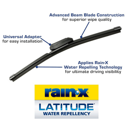 Rain-X Latitude Limpiaparabrisas Repelentes al Agua 810164, 24 + 18 in, Paquete de 2