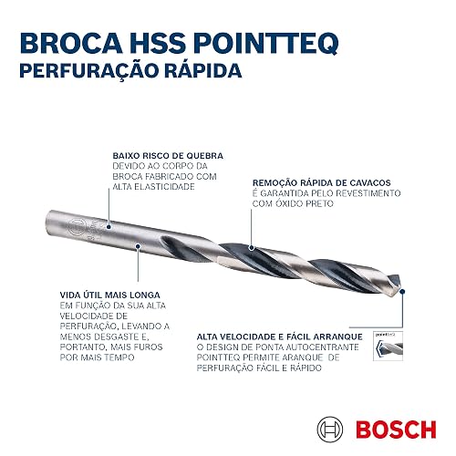 Bosch HSS PointTeQ 3/16'' 10 pzs