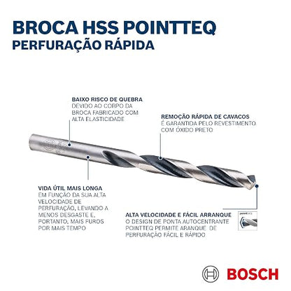 Bosch HSS PointTeQ 3/16'' 10 pzs