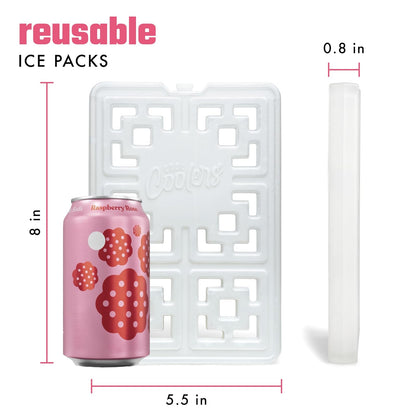 Fit & Fresh Cool Coolers Fashion Ice by, Bolsas de Hielo Delgadas, diseño único de Bolsa de Hielo para Mujer, Bolsas de Hielo Reutilizables Que ahorran Espacio para loncheras, Paquetes de Hielo