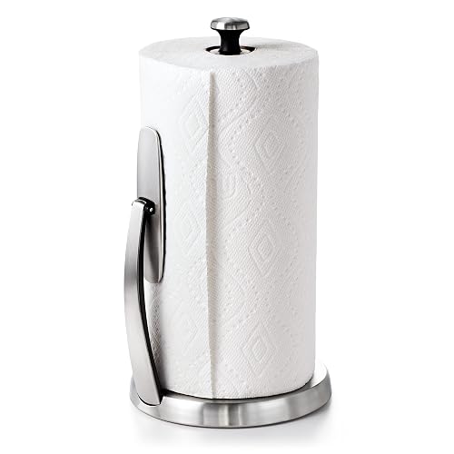 OXO Good Grips 1066736 Dispensador de Toalla Acero Inox con Brazo | OXO Good Grips SimplyTear - Soporte para toallas de papel para cocina