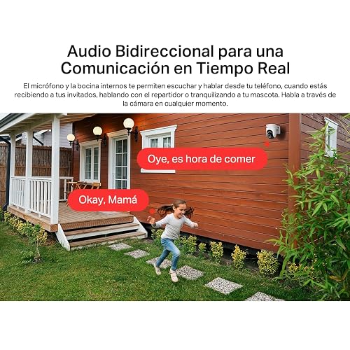 MERCUSYS MC510 Cámara de Seguridad WiFi Exterior - Resolución 2K - Cobertura 360° - Visión Nocturna a Color - Detección de Movimiento - Alarma de Luz y Sonido - 512GB - App Protección IP65