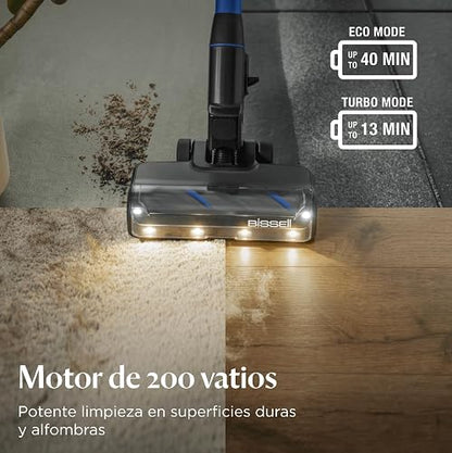 Bissell PowerClean FurFinder - Aspiradora inalámbrica de 200 W con Rollo de Cepillo para Polvo sin enredos, succión Fuerte, batería extraíble, Montaje en Pared, Herramienta de tapicería y Faros