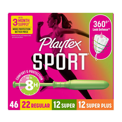 Playtex Sport Tampons Multipack Regular/Super/Super Plus Absorbencia, 46ct