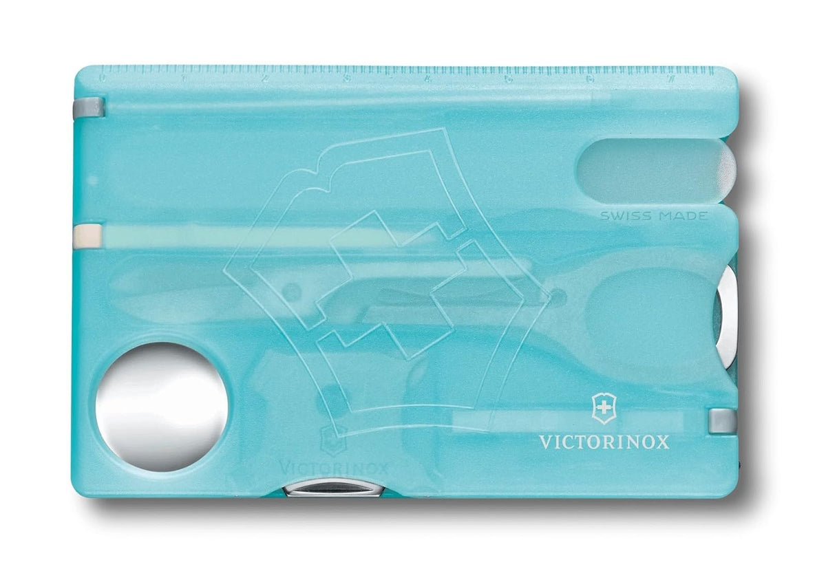Victorinox Swisscard Nailcare, Lima de Cristal, color Azul Transparente, 13 Usos