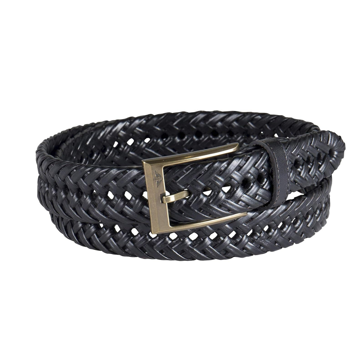 Dockers Cinturón de metal trenzado con cordones para hombre de 1 1/4 pulgadas