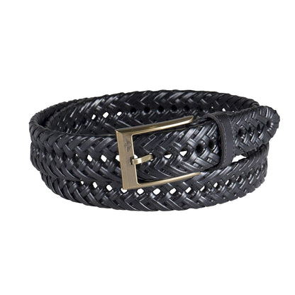 Dockers Cinturón de metal trenzado con cordones para hombre de 1 1/4 pulgadas