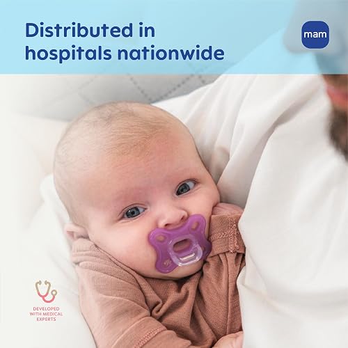 MAM Comfort - Chupón de bebé ligero de silicona de una sola pieza, 2 | Especialmente para bocas recién nacidos más pequeñas, sin BPA, fácil de limpiar, lo mejor para bebés lactantes