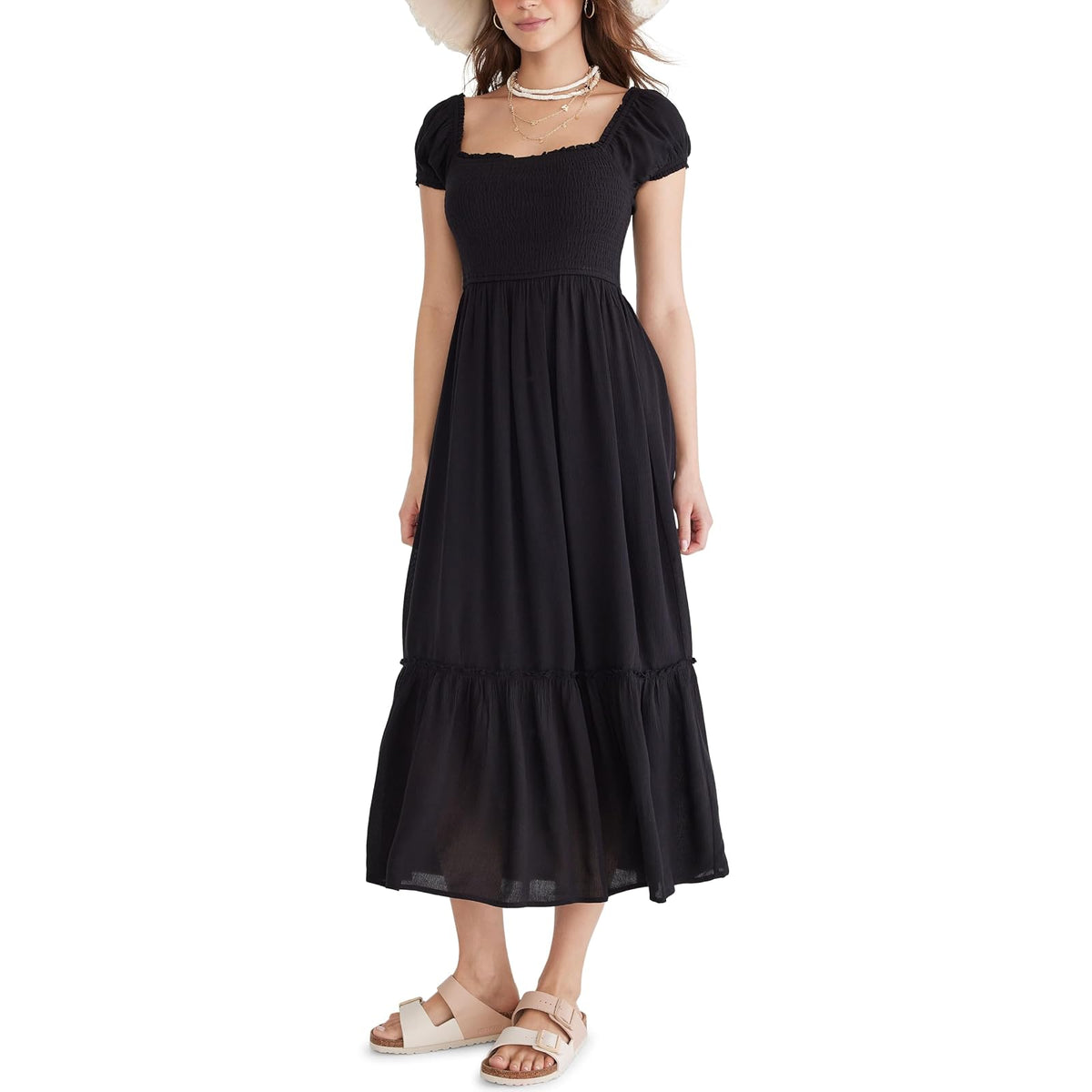 AEROPOSTALE Smocked Midi Dress Vestido Informal Mujer