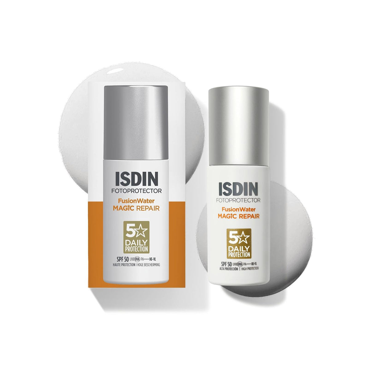 ISDIN FotoUltra Age Repair Fusion Water SPF 50, Protector Solar Facial de fase acuosa | triple acción anti-fotoenvejecimiento, 50ml