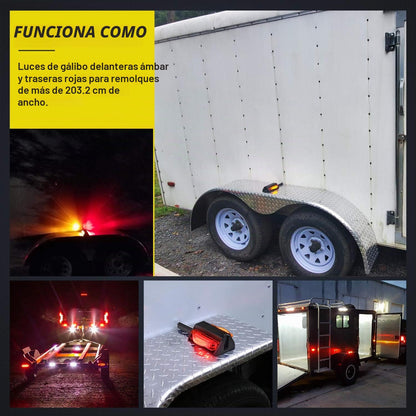 Nilight 2 Luces LED para Guardabarros de Remolque TL-43, Precableadas, Ámbar Frontal y Rojo Trasero