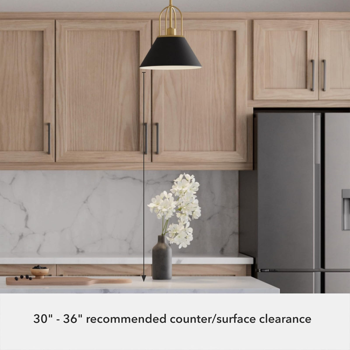 HUNTER, Candelabro Carrington Isle 1 Luz 12 pulgadas