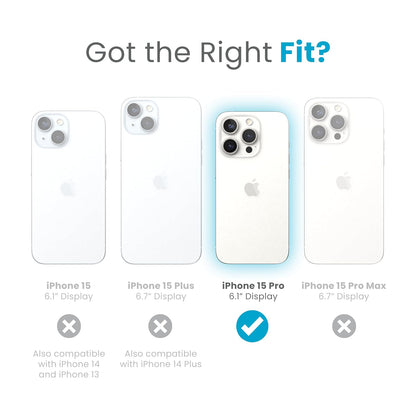 Speck - Funda para iPhone 15 Pro ClickLock con bloqueo antideslizante, construida para MagSafe, agarre de protección contra caídas, resistente a los arañazos, tacto suave, funda para teléfono de 6.1 pulgadas, agarre Presidio2 gris carbón/bronce frío/blanc