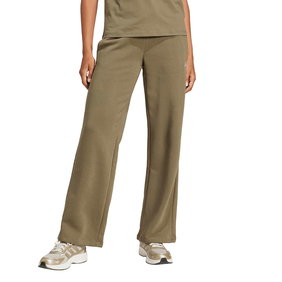 adidas Pantalón de Forro Polar Logo Pequeño Mujer - XL - Olive Strata - White
