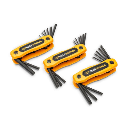 GearWrench 83512 - Juego de 25 llaves Allen plegables SAE/métricas/Torx