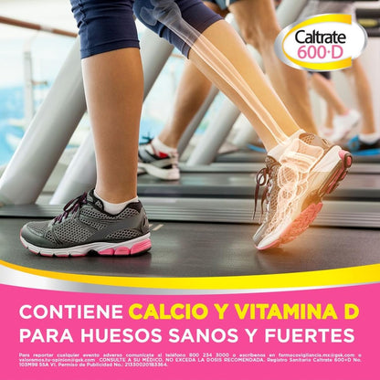 Caltrate Suplemento de Calcio 600 +D 600mg / 400 UI Frasco con 60 tabletas