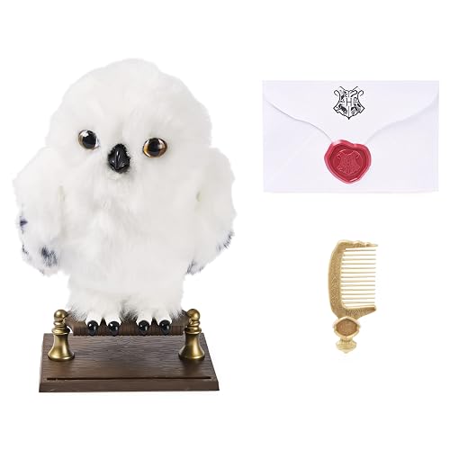 Wizarding World, Lechuza de Harry Potter Hedwig Interactiva con más de 15 Sonidos y Movimientos y sobre de Hogwarts, Juguetes para niños a Partir de 5 años