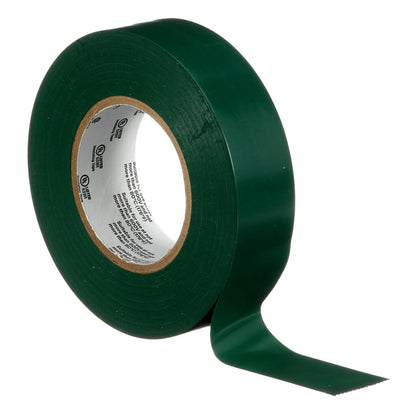 3M Temflex Cinta eléctrica de vinilo multiusos 165, verde, 19 mm x 18 m, paquete de 10 rollos