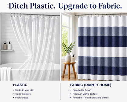 Dainty Home OMBRE WAFFLE SHOWER CURTAIN 70x72 Navy