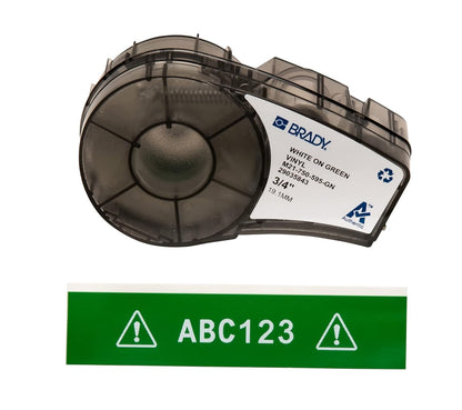 Brady M21 Cinta de Vinilo para Etiquetadora BMP21, Colores y Anchos Surtidos - M21-750-595-GN - .75"