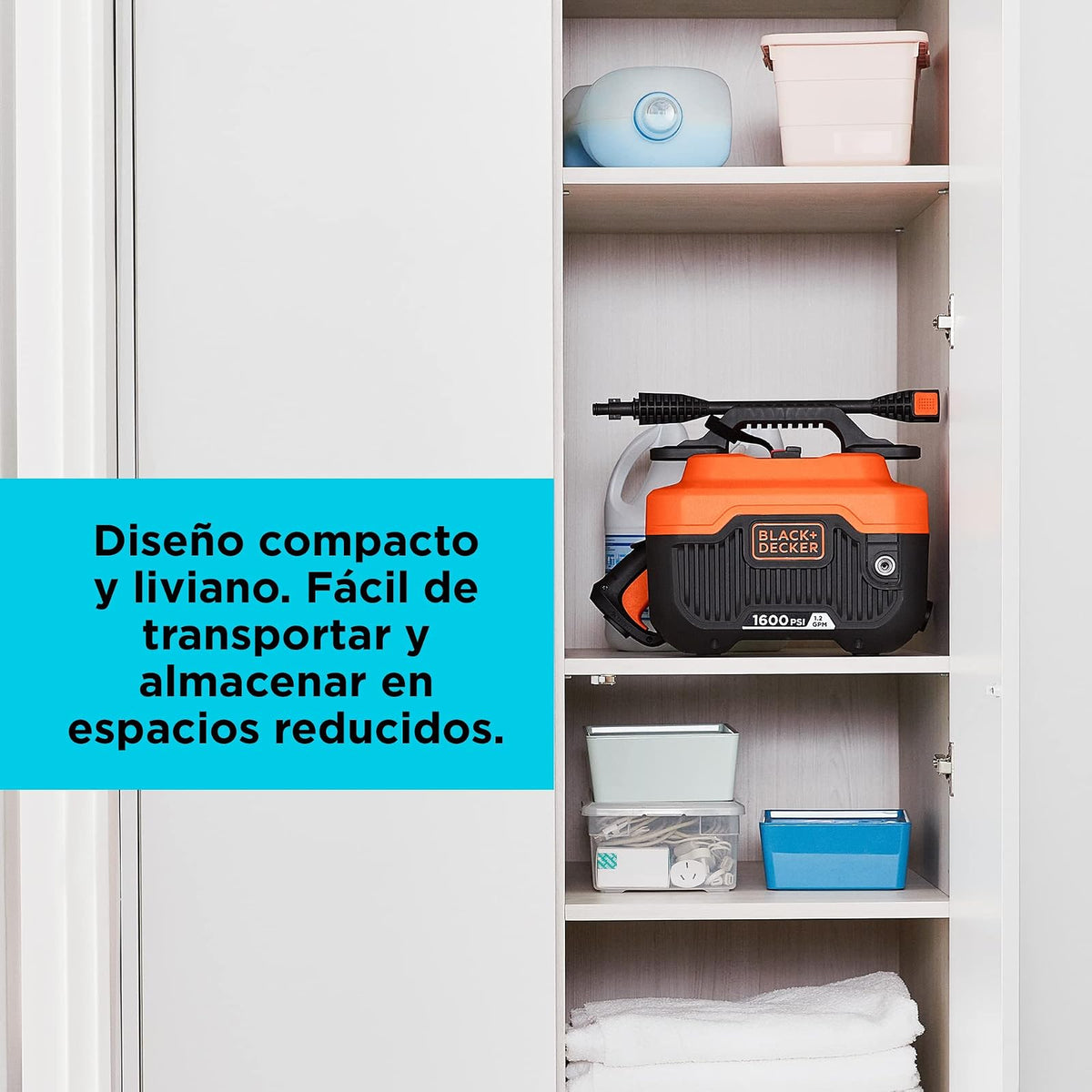 BLACK+DECKER Hidrolavadora Eléctrica, 1300W, 1600 PSI, BEPW1600H