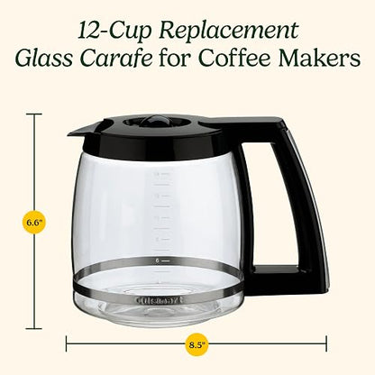 Cuisinart DCC-1200PRC Jarra de vidrio de repuesto, 12 tazas, color negro, Jarra de vidrio, Negro, 14 tazas, 1