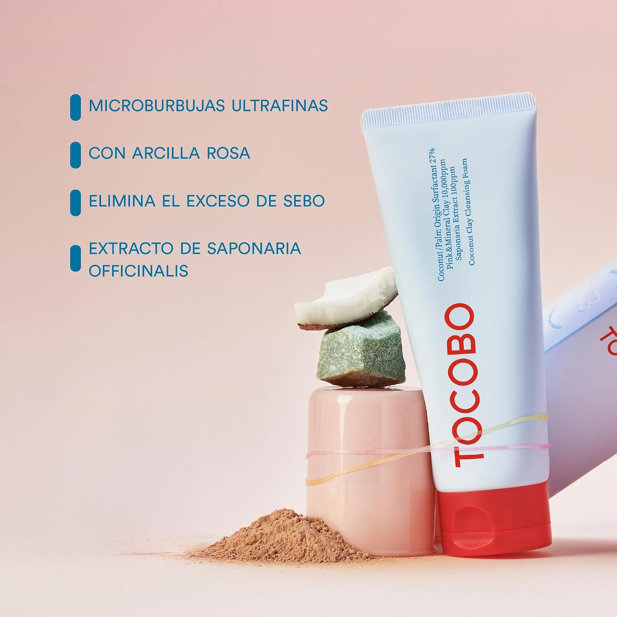 TOCOBO Coconut Clay Cleansing Foam 150 ml – Espuma Limpiadora Facial con Arcilla y Coco – Limpieza Profunda y Equilibrio de Sebo – Apta para Piel Mixta a Grasa