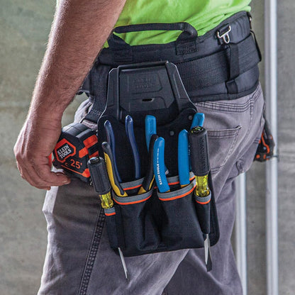 Klein Tools 55918 - Cinturón de herramientas para electricista para uso con bolsas modulares de Klein Tools Click Lock Modular System, talla M