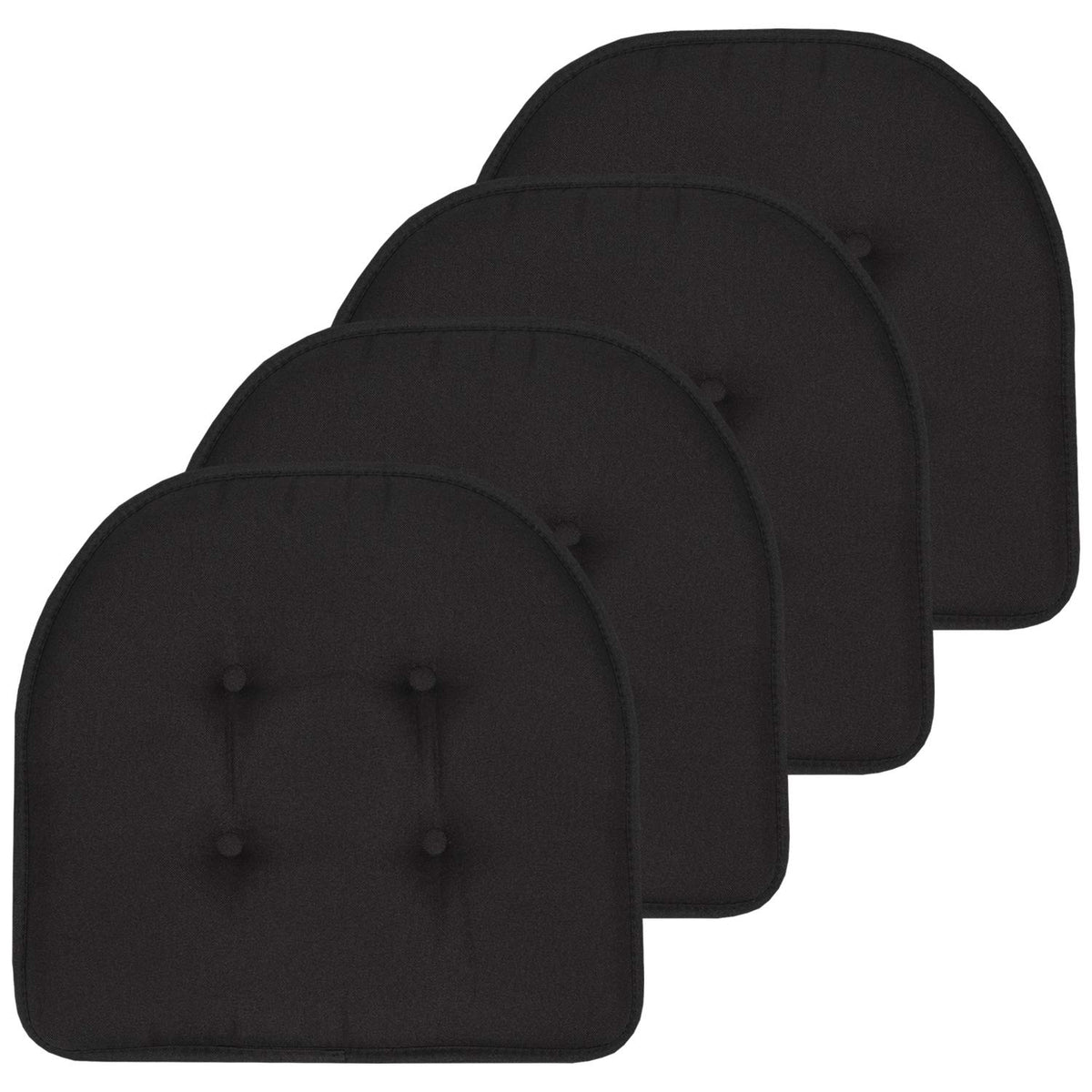 Sweet Home Collection - Cojín de espuma viscoelástica para silla (43 x 40 cm), color negro