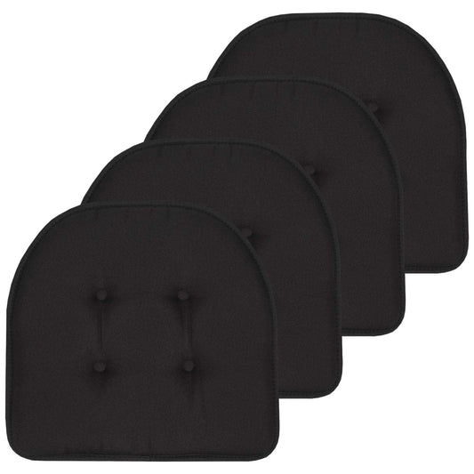 Sweet Home Collection - Cojín de espuma viscoelástica para silla (43 x 40 cm), color negro