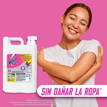 Vanish Quitamanchas Desinfectante en líquido para Ropa color Blanco, 9 l