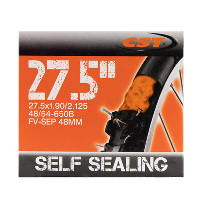CST Cámara 27.5X1.90/2.125 (48/54-650B) ‍ con Sellador Antiponchaduras | Válvula Fina 48mm | Ideal para Bicicleta de Montaña