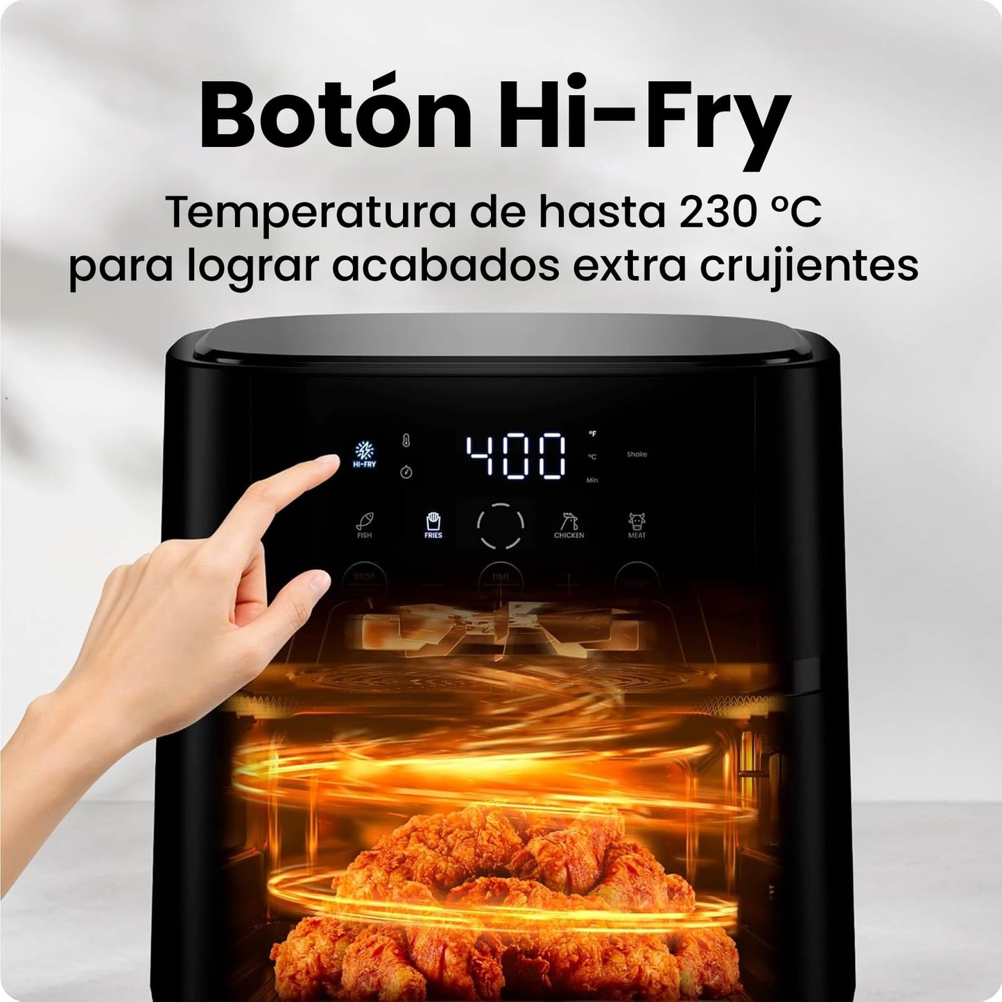 Chefman | Freidora de Aire Digital de 5.7 Litros de capacidad | TurboFry | Control Digital de un solo Toque