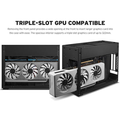 Lian Li A4-H2OA5 Mini-ITX Funda para PC, GPU de Montaje Triple Ranura, Exterior de Aluminio e Interior de Acero SPCC, AIO de 240 mm, diseño sándwich SFX, PCIe 5.0, Compatible con PSU SFX/SFX-L