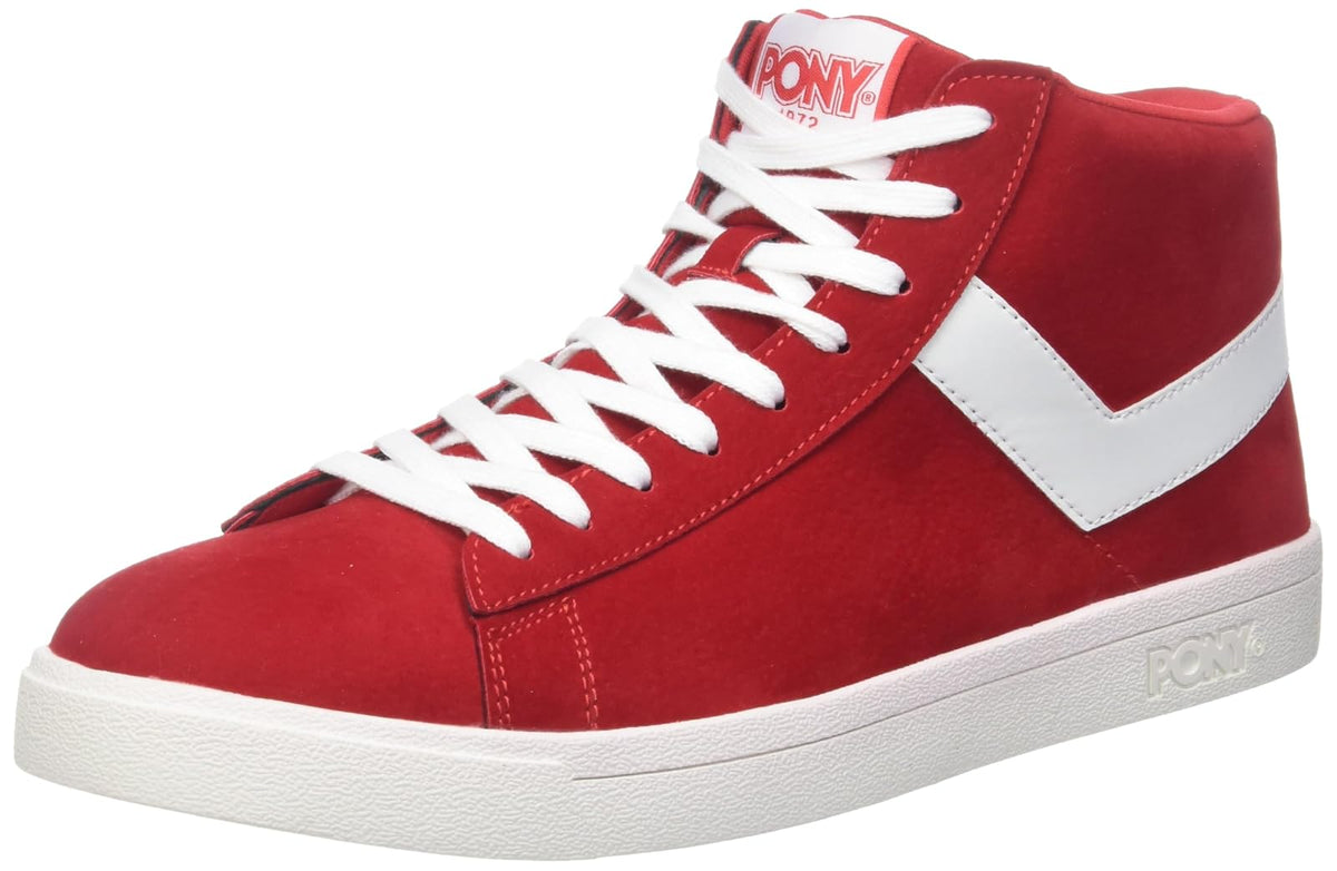 PONY Tenis de Media Bota Unisex Adulto - 26.5 cm - Rojo - Blanco