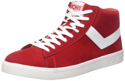 PONY Tenis de Media Bota Unisex Adulto - 26.5 cm - Rojo - Blanco