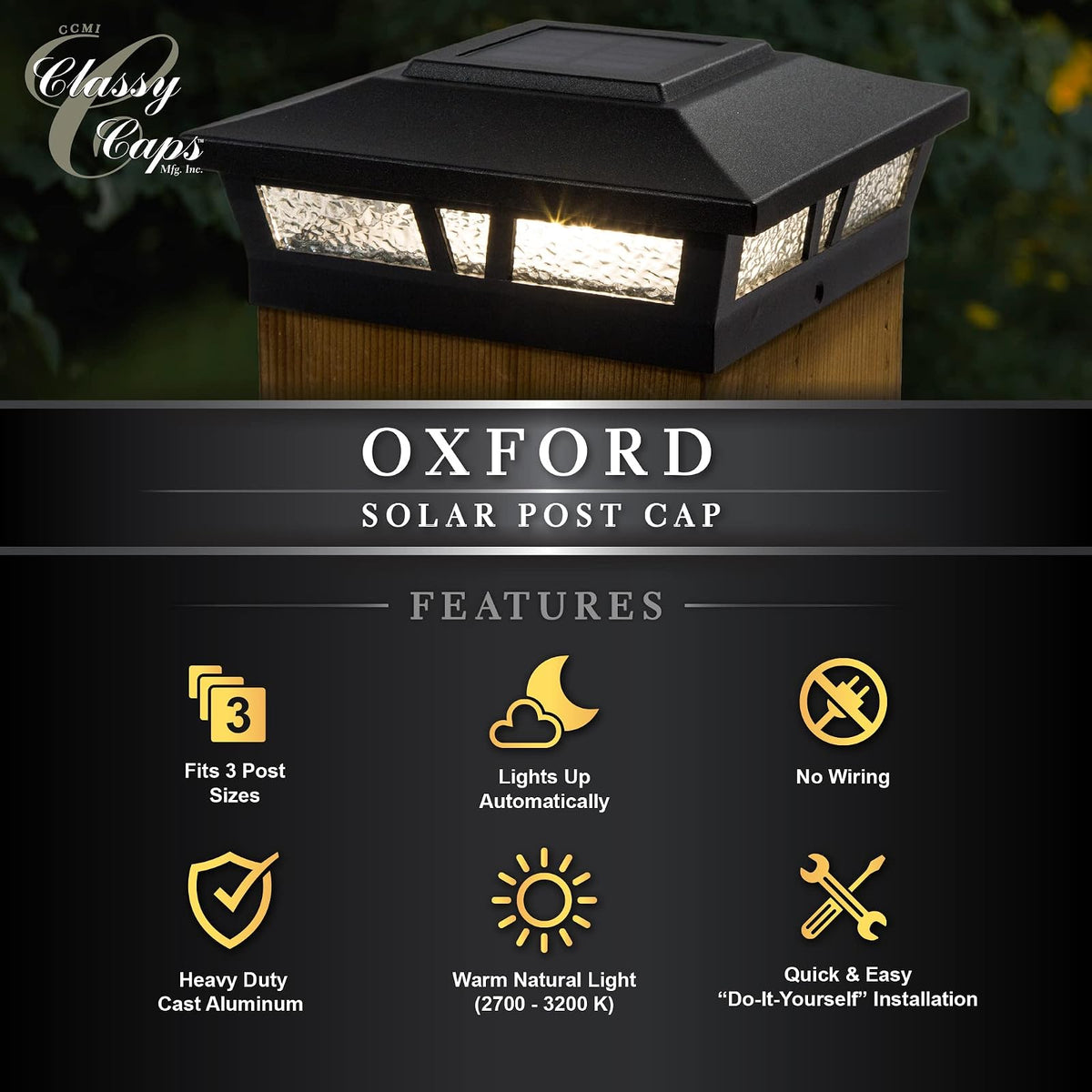 Classy Caps SLX772B - Tapa Solar Oxford de Aluminio Negro (2 Unidades)