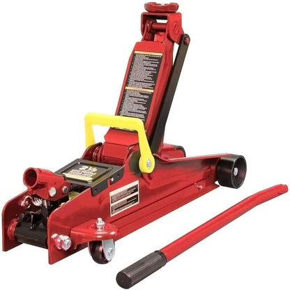 BIG RED T825051-1 Torin Gato hidráulico de Perfil bajo para Piso con Carro, Bomba de elevación rápida de pistón único, Capacidad de 2.5 toneladas (5,000 LB) - Rojo