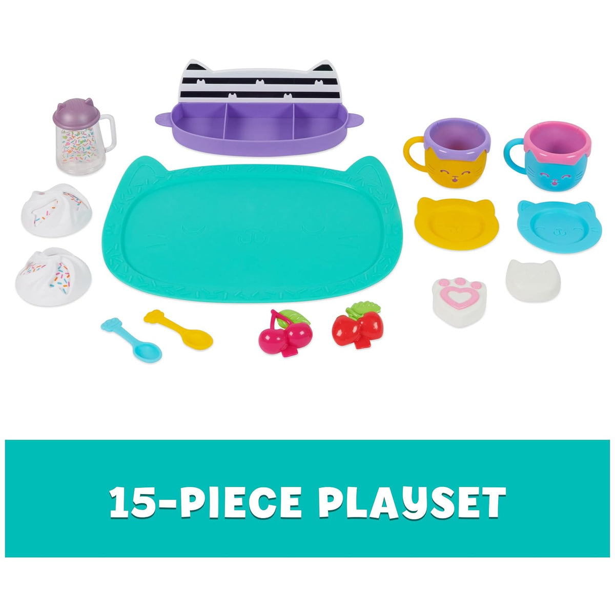 Gabby´s Dollhouse, Set de Postres y Chocolates, Conjunto de Cocina con Fiesta de Chocolate Caliente con Fruta y Confeti