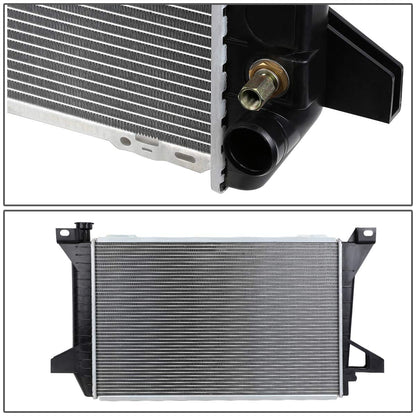 DNA Motoring OEM-RA-1452 Radiador de núcleo de aluminio estilo OE de 1 fila compatible con 85-96 F150 / F250 / F350 MT/AT, 27-1/2 pulgadas de ancho x 18-3/8 pulgadas de alto x 1 pulgada de profundidad, entrada de 1-3/4 pulgadas, 1-3/4 pulgadas 10.2 cm Out