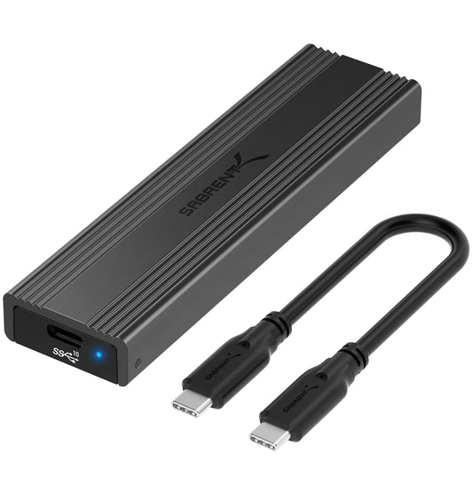 SABRENT M.2 NVMe - Carcasa SSD Externa de 10 Gbps, Almohadilla térmica Reutilizable, Compatible con 2230 2242 2260 2280 (EC-SNVE)
