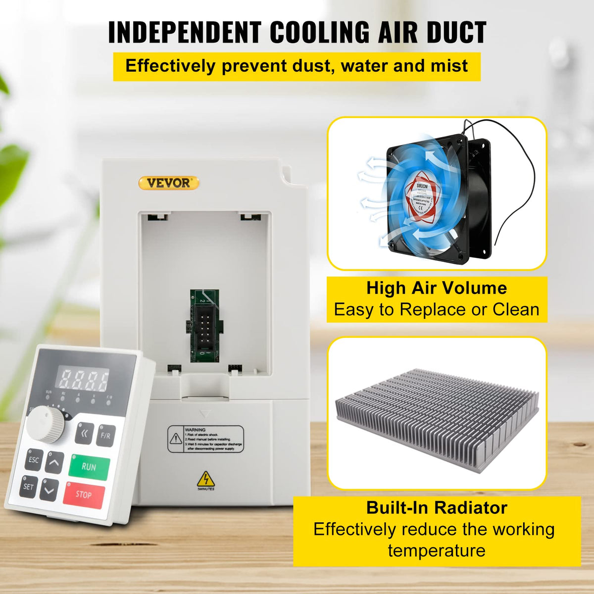 VEVOR Variador de frecuencia, Entrada CA 220 V, 3 kW, variador de frecuencia CNC, convertidor inversor, VFD 4 HP, Entrada monofásica o trifásica, Salida trifásica, convertidor inversor de Motor CNC