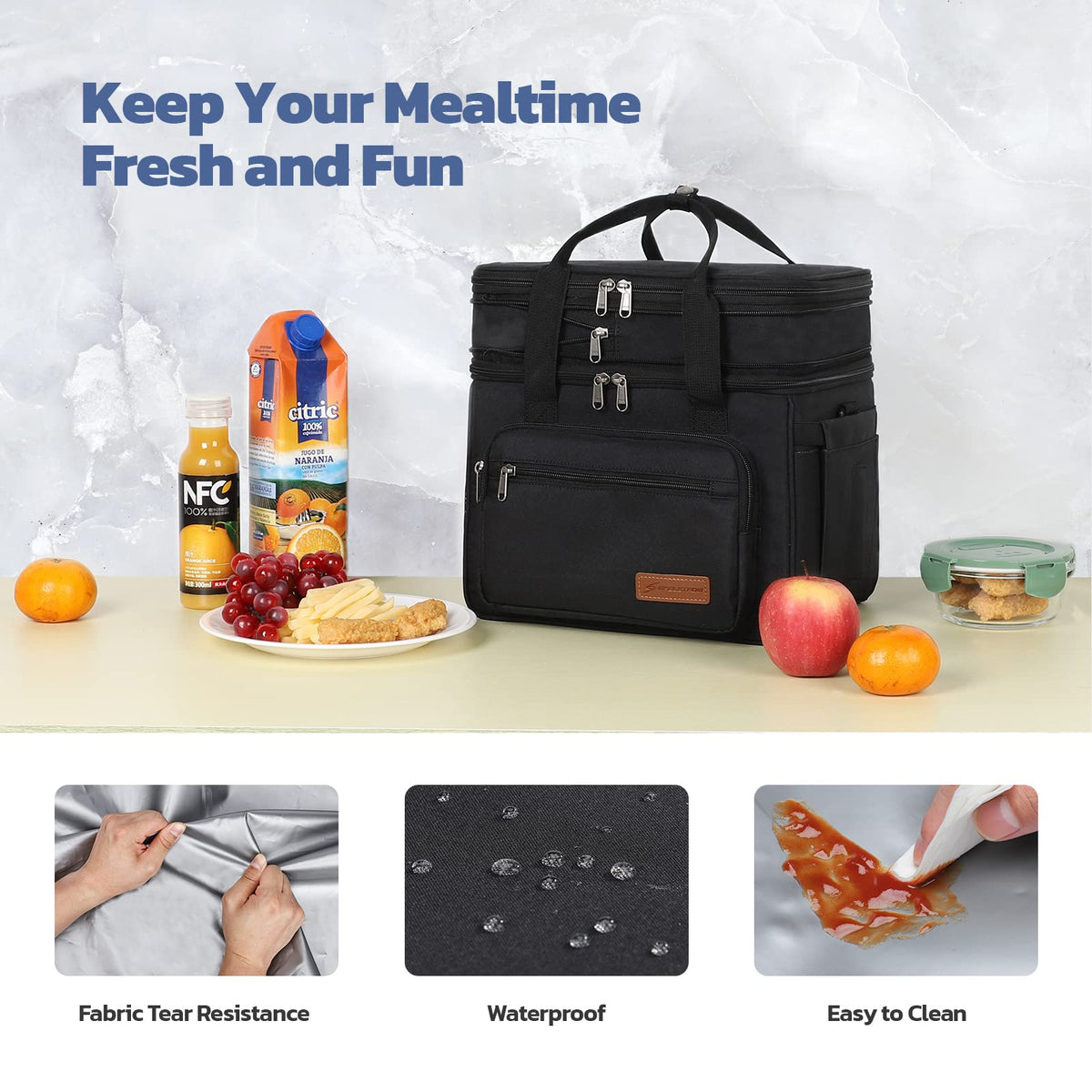Maelstrom Lonchera Térmica 23L, Bolsa Hielera Ampliable Doble Compartimento | Retención frío 16h, Ligera, Estructura vertical, Bolsillo pañuelos. Ideal Hombre Mujer, Oficina, Supermercado, Desplazamiento